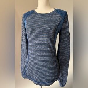 Lululemon Blue Long-Sleeve Performance Stripe Top